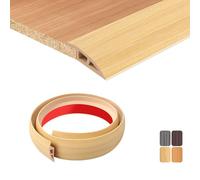 TECDW 100X5cm Transition Strip Self-Adhesive, Flexible Threshold Strip Non-Slip，PVC Door Threshold Strip for Covering Doorways Tile Carpet to Tile (Original Wood）