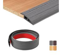 TECDW 100X7cm Transition Strip Self-Adhesive, Flexible Threshold Strip Non-Slip，PVC Door Threshold Strip for Covering Doorways Tile Carpet to Tile (Dark Gray Wood Grain）