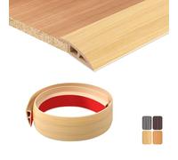 TECDW 100X7cm Transition Strip Self-Adhesive, Flexible Threshold Strip Non-Slip，PVC Door Threshold Strip for Covering Doorways Tile Carpet to Tile (Original Wood）