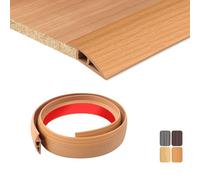 TECDW 100X7cm Transition Strip Self-Adhesive, Flexible Threshold Strip Non-Slip，PVC Door Threshold Strip for Covering Doorways Tile Carpet to Tile (Yellow Wood Grain）
