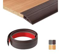 TECDW 100X7cm Transition Strip Self-Adhesive, Flexible Threshold Strip Non-Slip，PVC Door Threshold Strip for Covering Doorways Tile Carpet to Tile (Black Walnut Wood Grain）