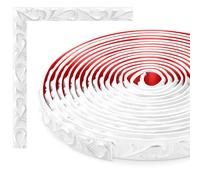 TECDW 6 Meters Flexible Moulding Trim Wall Trim, Peel and Stick Wall Ceiling Decorative Trim, Panel Moulding, Suitable for cabinets, Walls, Home Decoration(White with Silver, 2CM W)