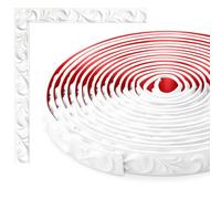 TECDW 6 Meters Flexible Moulding Trim Wall Trim, Peel and Stick Wall Ceiling Decorative Trim, Panel Moulding, Suitable for cabinets, Walls, Home Decoration(White, 2CM W)