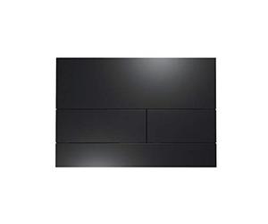TECE Square II 9240833 Toilet Actuator Plate Matte Black Dual Flow Control Top and Front