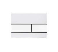Tece WC Actuator Plate, Square, Dual Flush Technology, 1 Piece, White/Glass/White Button, 9.240.800