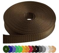 TECEUM 25 mm Webbing - Brown - 9 m - Strong Webbing for Climbing Outdoors Indoors Crafting DIY (1” 10y)
