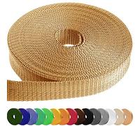 TECEUM 25 mm Webbing - Caramel - 9 m - Strong Webbing for Climbing Outdoors Indoors Crafting DIY (1” 10y)