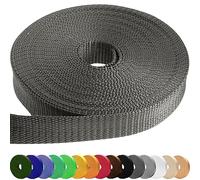 TECEUM 25 mm Webbing - Charcoal - 9 m - Strong Webbing for Climbing Outdoors Indoors Crafting DIY (1” 10y)