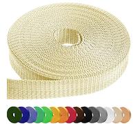 TECEUM 25 mm Webbing - Cream - 9 m - Strong Webbing for Climbing Outdoors Indoors Crafting DIY (1” 10y)