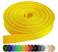 TECEUM 25 mm Webbing - Honey Yellow - 23 m - Strong Webbing for Outdoors Indoors Crafting DIY (1” 25y)