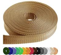 TECEUM 25 mm Webbing - Tan - 23 m - Strong Webbing for Climbing Outdoors Indoors Crafting DIY (1” 25y)