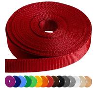 TECEUM 38 mm Webbing - Red - 46 m - Strong Webbing for Climbing Outdoors Indoors Crafting DIY (1.5” 50y)