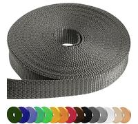 TECEUM 50 mm Webbing - Charcoal - 9 m - Strong Webbing for Climbing Outdoors Indoors Crafting DIY (2” 10y)