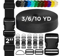 TECEUM 50mm Nylon Strap Kit with Buckles, 5m Black Fabric Tape