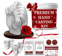 TECEUM Hand Casting Kit - Unique Gift for Babies & Adults - Ideal DIY Gift for Your Loved Ones, Couples, Family - For Wedding, Anniversary, Baby Shower, Mother’s Day, Christmas - Romantic Gifts - Kit1