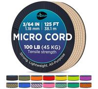 TECEUM Micro Paracord Rope - Thin Braided Cord for Crafting, DIY, Camping | Micro Utility Cord, Fishing and Camping Gear, Wind Chime Replacement Cord, Strong Nylon String for Survival, Bracelet Making