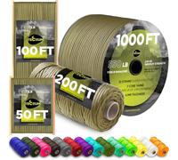 TECEUM Paracord Rope Type III 550 - Tactical MIL-SPEC - Outdoor Para Cord | Coyote Brown, 30m, Clothesline, Camping Fishing Gear and Equipment, DIY, Parachute Cord 4mm, Strong Survival Utility Rope