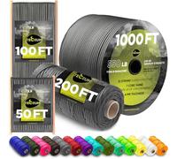 TECEUM Paracord Rope Type III 550 - Tactical MIL-SPEC - Outdoor Para Cord | Dark Grey, 30m, Clothesline, Camping Fishing Gear and Equipment, DIY, Parachute Cord 4mm, Strong Survival Utility Rope