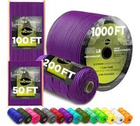 TECEUM Paracord Rope Type III 550 - Tactical MIL-SPEC - Outdoor Para Cord | Purple, 30m, Clothesline, Camping Fishing Gear and Equipment, DIY, Parachute Cord 4mm, Strong Survival Utility Rope