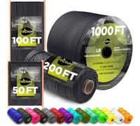 TECEUM Paracord Type III 550 Basalt - 30 m - 4mm - Tactical Rope MIL-SPEC - Outdoor Para Cord - Camping Hiking Fishing Gear and Equipment - EDC Parachute Cord - Strong Survival Rope (100ft) 409