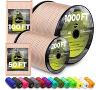 TECEUM Paracord Type III 550 Beige - 15 m - 4mm - Tactical Rope MIL-SPEC - Outdoor Para Cord - Camping Hiking Fishing Gear and Equipment - EDC Parachute Cord - Strong Survival Rope (50ft) 366