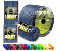 TECEUM Paracord Type III 550 Blue Oil - 60 m - 4mm - Tactical Rope MIL-SPEC - Outdoor Para Cord - Camping Hiking Fishing Gear and Equipment - EDC Parachute Cord - Strong Survival Rope (200ft) 420