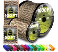 TECEUM Paracord Type III 550 Camo - 305 m - 4mm - Tactical Rope MIL-SPEC - Outdoor Para Cord - Camping Hiking Fishing Gear and Equipment - EDC Parachute Cord - Strong Survival Rope (1000 ft) 788
