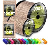 TECEUM Paracord Type III 550 Desert Camo - 15 m - 4mm - Tactical Rope MIL-SPEC - Outdoor Para Cord - Camping Hiking Fishing Gear and Equipment - EDC Parachute Cord - Strong Survival Rope (50ft) 280