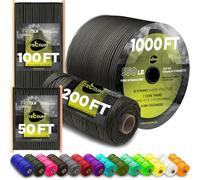 TECEUM Paracord Type III 550 Gun Grey - 305 m - 4mm - Tactical Rope MIL-SPEC - Outdoor Para Cord - Camping Hiking Fishing Gear and Equipment - EDC Parachute Cord - Strong Survival Rope (1000 ft) 073