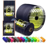 TECEUM Paracord Type III 550 Navy Blue - 15 m - 4mm - Tactical Rope MIL-SPEC - Outdoor Para Cord - Camping Hiking Fishing Gear and Equipment - Parachute Cord - Strong Survival Rope (50ft) 038