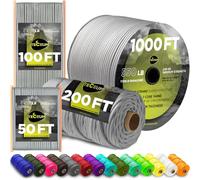 TECEUM Paracord Type III 550 Silver Grey - 15 m - 4mm - Tactical Rope MIL-SPEC - Outdoor Para Cord - Camping Hiking Fishing Gear and Equipment - EDC Parachute Cord - Strong Survival Rope (50ft) 002