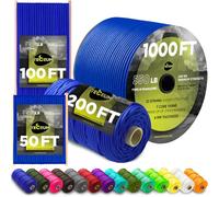 TECEUM Paracord Type III 550 Simple Blue - 15 m - 4mm - Tactical Rope MIL-SPEC - Outdoor Para Cord - Camping Hiking Fishing Gear and Equipment - EDC Parachute Cord - Strong Survival Rope (50ft) 001