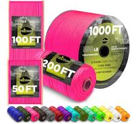 TECEUM Paracord Type III 550 Sofit Pink - 30 m - 4mm - Tactical Rope MIL-SPEC - Outdoor Para Cord - Camping Hiking Fishing Gear and Equipment - EDC Parachute Cord - Strong Survival Rope (100ft) 315