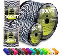 TECEUM Paracord Type III 550 Urban Camo - 60 m - 4mm - Tactical Rope MIL-SPEC - Outdoor Para Cord - Camping Hiking Fishing Gear and Equipment - EDC Parachute Cord - Strong Survival Rope (200ft) 1607m