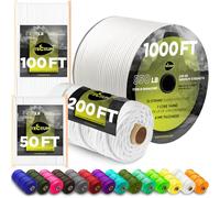 TECEUM Paracord Type III 550 White - 30 m - 4mm - Tactical Rope MIL-SPEC - Outdoor Para Cord - Camping Hiking Fishing Gear and Equipment - EDC Parachute Cord - Strong Survival Rope (100ft) 007
