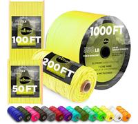 TECEUM Paracord Type III 550 Yellow - 15 m - 4mm - Tactical Rope MIL-SPEC - Outdoor Para Cord - Camping Hiking Fishing Gear and Equipment - EDC Parachute Cord - Strong Survival Rope (50ft) 019