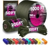 TECEUM Paracord Type IV 750 lb Army Green - 305 m - 4mm - 100% Nylon Strong Tactical MIL-SPEC Parachute Cord - Survival Rope Emergency 11 Strands Core EDC Camping Hiking Military Gear (1000ft) 010a