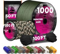 TECEUM Paracord Type IV 750 lb Black 016 - 15 m - 4mm - 100% Nylon Strong Tactical MIL-SPEC Parachute Cord - Survival Rope Emergency 11 Strands Core EDC Camping Hiking Military Gear (50ft) 016a