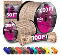 TECEUM Paracord Type IV 750 lb Desert Camo - 30 m - 4mm - 100% Nylon Strong Tactical MIL-SPEC Parachute Cord - Survival Rope Emergency 11 Strands Core Camping Hiking Military Gear(100ft) 280a