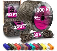 TECEUM Paracord Type IV 750 lb Uabite - 60 m - 4mm - 100% Nylon Strong Tactical MIL-SPEC Parachute Cord - Survival Rope Emergency 11 Strands Core EDC Camping Hiking Military Gear (200ft) 320a