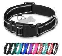 TECEUM Reflective Dog Collar - Black - XXS - Extra Soft Padding - Basic Nylon Pet Collar - Quick Release Buckle - Fits Small, Medium and Large Dogs, Puppies, Cats