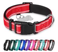 TECEUM Reflective Dog Collar - Red - XS - Extra Soft Padding - Basic Nylon Pet Collar - Quick Release Buckle - Fits Small, Medium and Large Dogs, Puppies, Cats