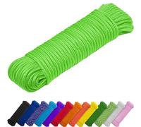 TECEUM Rope - 27.5M x 10mm (3/8 Inch) - Neon Green - Strong All-Purpose Utility Rope - Camping, Crafting, Flag Pole, Indoor & Outdoor - Polypropylene Nylon Poly Lightweight Diamond Braided Cord