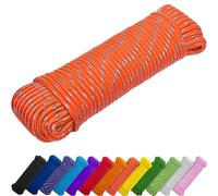 TECEUM Rope - 27.5M x 6mm (1/4 Inch) - Grapefruit Gray - Strong All-Purpose Utility Rope - Camping, Crafting, Flag Pole, Indoor & Outdoor - Polypropylene Nylon Poly Lightweight Diamond Braided Cord