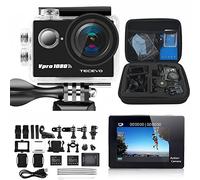 TECEVO VPro Sports Camera HD 1080P 170 Degree Ultra-wide Angle Lens 12MP 98-Feet(30-meter) 2 Inch LCD Display Waterproof Sports Diving Camera WiFi Remote Control Helmet Action Camera Now With Free Carry Case (Black)