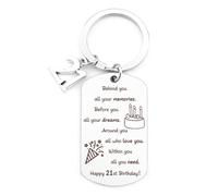 Tecfinty 21st Birthday Keychain,key ring for 21th Birthday,birthday presents,21st birthday key,21 year old birthday keychain,gifts under 5 pounds