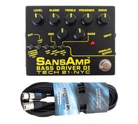 Tech 21 SansAmp Bass Driver DI V2 Preamp Effects Pedal + Keepdrum XLR Cable