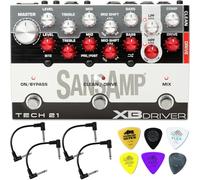 Tech 21 SansAmp XB Driver Bass Preamp - Bundle with 4 Patch Cables and Dunlop Bass Pick Pack