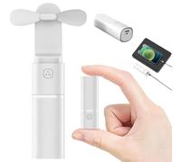 Tech Candy Easy Breezy Portable Fan, Mini Handheld Fan Power Bank 2 in 1, Rechargeable Personal Hand Held Fans with 2 Speeds, USB Powered Lightweight and Compact for Travel, Outdoor Indoor Use