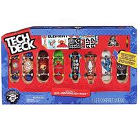Tech Deck, 25th Anniversary 8-Pack Fingerboards with Exclusive Figure, Collectible and Customisable Mini Skateboards, Kids’ Toys for Ages 6 and up